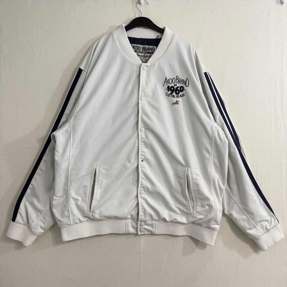 MENS AKOO BRAND TRACK JACKET WHITE SIZE 3XL